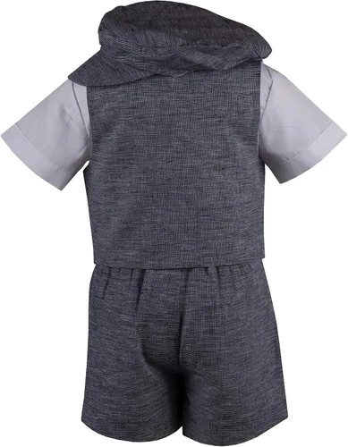 Miniatura 3 de Lito - Conjunto corto de lino para niños con chaleco y gorro Classic 3T