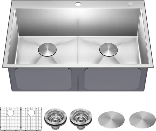 Miniatura 22 de Kraus Standart PRO - Fregadero de cocina de acero inoxidable de calibre 16 con tazón individual para bar, montaje superior/inferior de 18 pulgadas