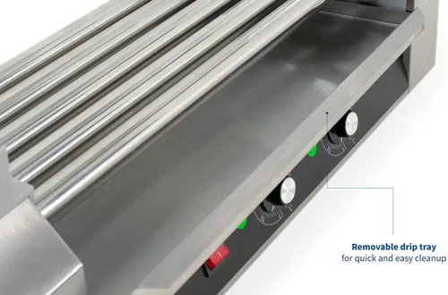 Miniatura 5 de VIVO HOTDG-V205 calentador eléctrico de 12 rodillos para parrilla de perritos calientes, acero inoxidable, comercial y doméstico, 750 W