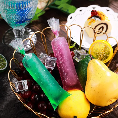 Miniatura 3 de Patelai 200 bolsas de helado de 2 x 8 pulgadas para bolis de hielo mexicanas para helados, bolsas para hacer dulces, helados