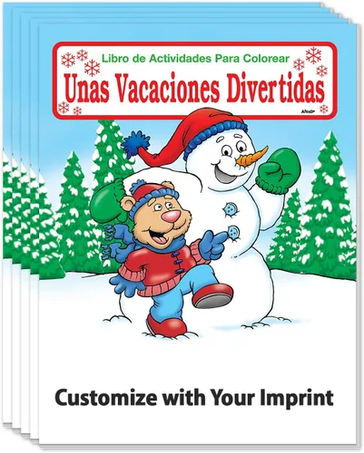 Miniatura 8 de ZOCO Libros personalizados para colorear de Holiday Fun (paquete de 250 unidades, con crayones) – Unas Vacaciones Divertidas – Navidad, rellenos