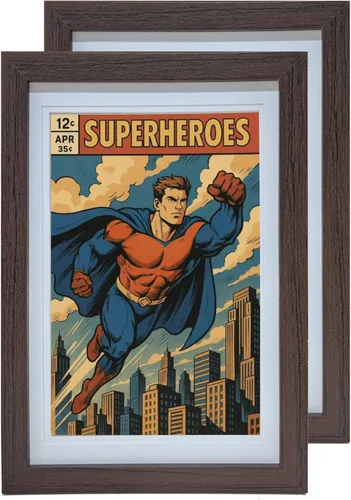 Miniatura 6 de Marco para Cómics 2 Pack, Marco de Madera MDF, Acolchado Libre de Ácidos, Protección UV 98% Policarbonato, Se Ajusta a Cómics hasta 6 3/4" x 10