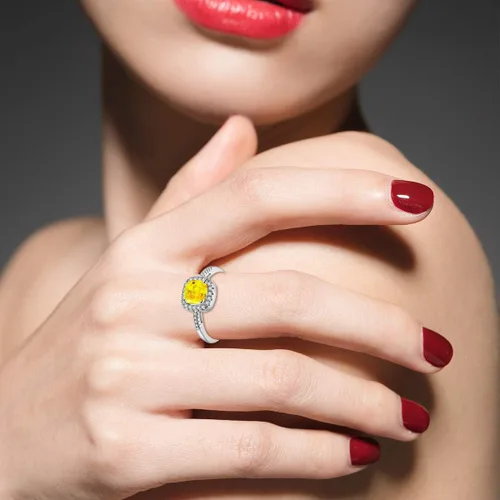 Miniatura 2 de Uloveido Anillos de compromiso cuadrados de cristal CZ de las mujeres mejores anillos de promesa anillos de boda para las mujeres KR002