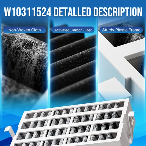Miniatura 5 de W10311524 AIR1 Cartucho de filtro de aire de repuesto para refrigerador Whirlpool Kenmore compatible con filtro de aire de refrigerador Fresh Flow