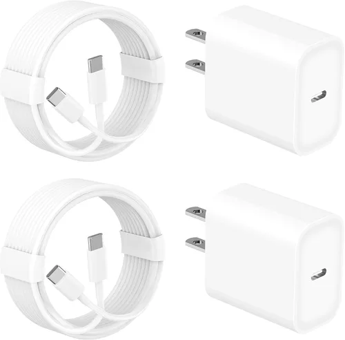 [Apple MFi Certified] iPhone 17 Charger Fast Charging, Redpark 2Pack 20W USB C Wall Charge Block Type C Charger with 6FT Type C Cable for iPhone