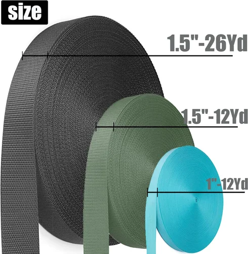 Miniatura 2 de Cinta de nailon de 1.5 pulgadas, correa de nailon resistente de 12 yardas, cinta de nailon duradera para equipo de interior o exterior, manualidades