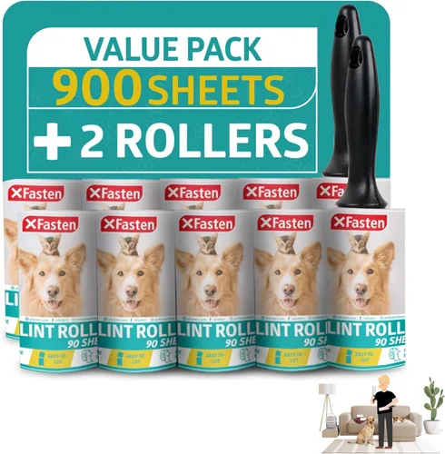Miniatura 10 de Rodillo de pelusa para pelo de mascotas, 450 hojas, rodillos de pelusa para muebles para pelo de mascotas, 1 rodillo resistente para pelusa