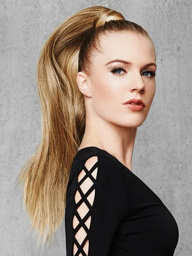 Cola de caballo recta de 25 pulgadas, color negro R1 - HairDo Hairpiece Wrap Around Pony Tru2Life resistente al calor, ondulado, rizado, sintético,