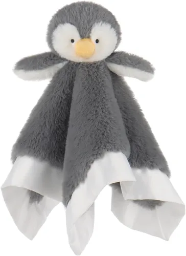 Miniatura 7 de Apricot Lamb Manta de seguridad suave de animales de peluche, diseño de pingüino negro, manta de personaje para guardería, felpa de lujo