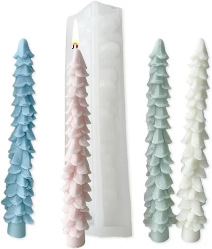 Miniatura 11 de Cestony Moldes de silicona con forma de pilar de torre de esqueleto 3D de Halloween para hacer velas, velas de resina, aromaterapia, cera de jabón