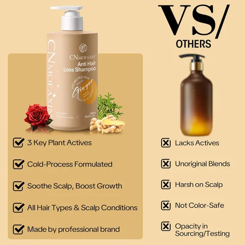 Miniatura 6 de Champú anticaída de cabello, champú nutritivo para el crecimiento del cabello para hombres y mujeres, tratamiento voluminizador para el crecimiento