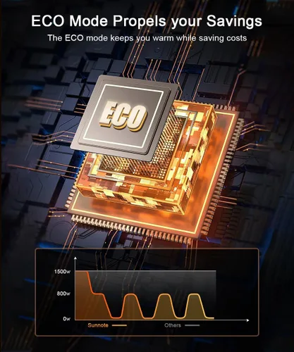 Miniatura 4 de Sunnote Calentador de espacio para uso en interiores, calentadores de cerámica eléctricos y portátiles de 1500 W con oscilación de 80°, termostato