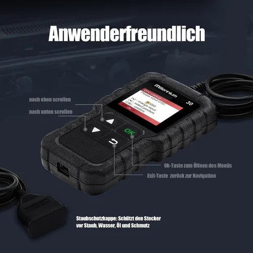 Miniatura 6 de LAUNCH Millennium 30 OBD2 escáner, lector de código de coche con funciones OBD2 completas, herramienta de diagnóstico de coche de luz