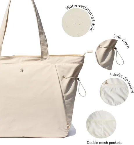 Miniatura 4 de ESVAN Bolsa de yoga para mujer, bolsas de hombro con cordón para oficina, entrenamiento, viajes, transporte, pilates, gimnasio y playa