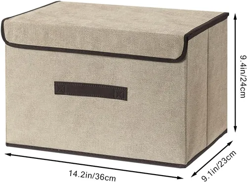 Miniatura 7 de LELE LIFE Caja de almacenamiento plegable con tapa y asa a prueba de polvo, contenedor de almacenamiento plegable organizador de almacenamiento