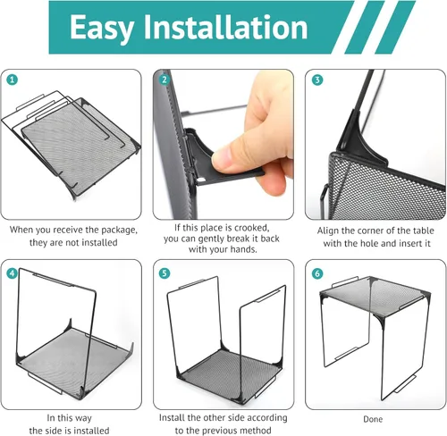 Miniatura 4 de Estante organizador de casillero apilable extra para casillero escolar, organizador de armario de almacenamiento, accesorios adecuados para la Negro
