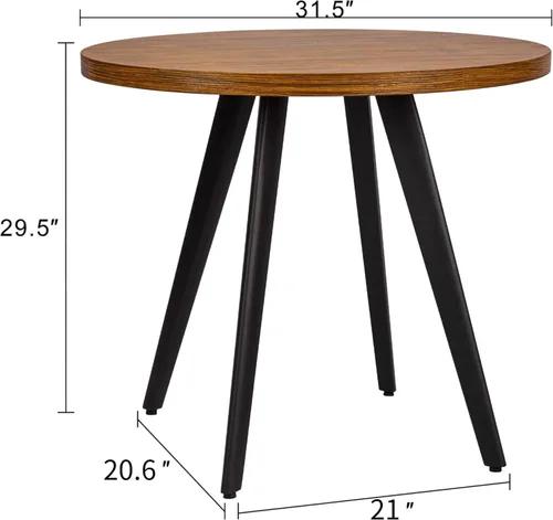 Miniatura 2 de Comfy to go Mesa redonda de comedor, mesa de comedor pequeña para 2, mesa redonda de 31.5", mesa de cocina moderna de mediados de siglo con tablero