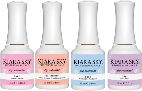 KIARA SKY Dip Manicure Nail Liquid Essentials | 0.5 fl oz | Kit de líquidos Dip Pasos 1-4