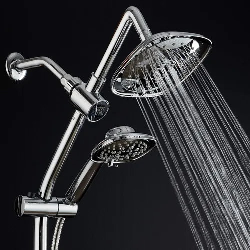 Miniatura 6 de Hotel Spa - Combo de lluvia de 7 pulgadas con barra deslizante, cabezales de ducha de 48 ajustes, manguera de acero inoxidable de 5 pies, acabado
