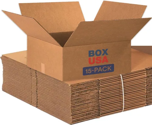 BOX USA Cajas de cartón corrugado planas de 20 x 20 x 8, planas, 20 pulgadas de largo x 20 pulgadas de ancho x 8 pulgadas de alto, paquete de 15 |