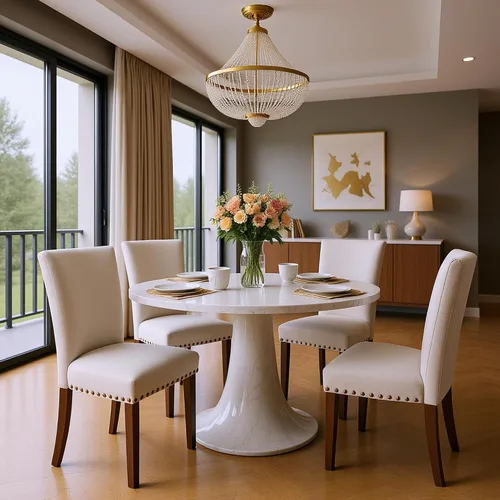 Miniatura 7 de Juego de 2 sillas tapizadas color beige para comedor – Sillas de cocina estilo granja con respaldo alto, patas de caucho sólido, asiento de espuma