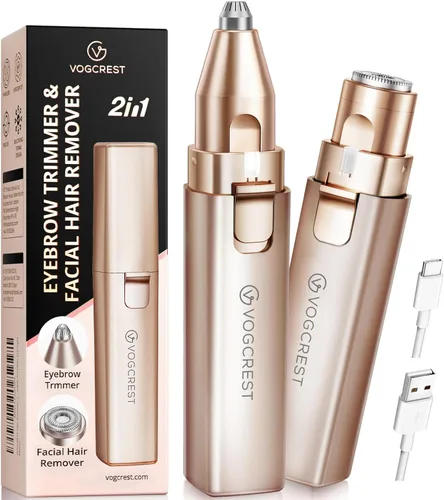 Miniatura 10 de Removedor de vello facial recargable para mujeres: removedor eléctrico de cejas y vello facial 2 en 1 - Adecuado para recortar cejas, mentones