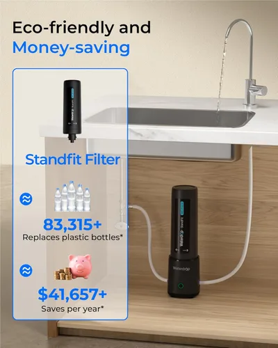 Miniatura 7 de Waterdrop 10UA PRO Filtro de agua para debajo del fregadero, no se requiere perforación, recordatorio de tiempo, fácil instalación, reduce el plomo