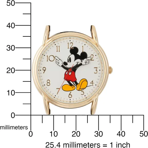 Miniatura 5 de Disney Mickey Mouse Adult Classic Cardiff Articulating Hands Analog Quartz Leather Strap Watch