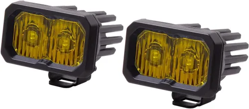Miniatura 13 de Diode Dynamics C2 1.0 SAE Pod LED deportivo estándar amarillo (par), Combo con retroiluminación ámbar