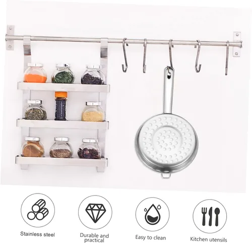 Miniatura 3 de Colador de fondo plano de acero inoxidable, cuchara de cocina de agujero grande para filtrar ollas calientes y camarones, colador de malla