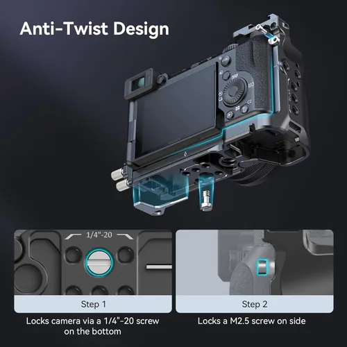 Miniatura 3 de Kit de Jaula SmallRig para Sony A7C II / A7CR con Abrazadera de Cable para HDMI, Jaula de Video Completa para Vlog para Sony Alpha 7C II/Alpha 7CR