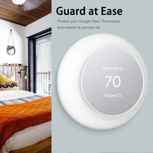 Miniatura 6 de Miimall Compatible con el kit de ajuste de termostato Google Nest, cubierta de placa de pared de termostato de silicona para huellas dactilares