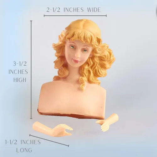 Miniatura 2 de Factory Direct Craft - Juego de 6 adornos de vinilo de cabello rubio con cabeza y brazos para muñecas, adornos de árbol de ángel, adornos de Navidad