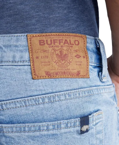 Miniatura 4 de Buffalo David Bitton Pantalones cortos de mezclilla rectos y relajados para hombre
