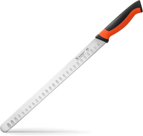 Miniatura 23 de Cuchillo de chef de 8 pulgadas con borde Granton para rebanar jamón y carne de pavo Certificado NSF Hoja de acero inoxidable alemán Mango
