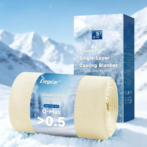 Elegear Arc-Chill 3.0 - Mantas refrescantes para dormir con calor, fibra fría 3.0 con iones plateados para pieles sensibles, ultra ligeras y