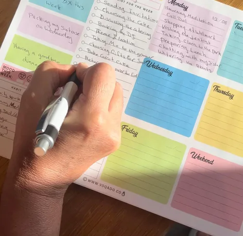 Miniatura 8 de Agenda semanal con tapa (magnética) para todo el año, 50 hojas sin fecha para horario diario, listas de tareas, seguimiento de hábitos
