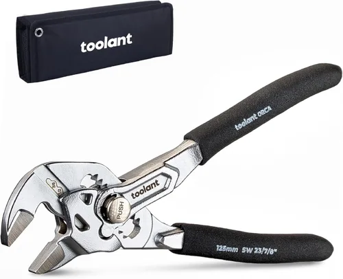 toolant Llave de alicates cromados de 5 pulgadas, llave ajustable CR-V con revestimiento antioxidante, mandíbulas paralelas lisas, agarre