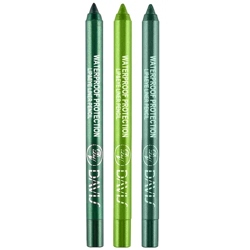Juego de 3 lápices delineadores de ojos coloridos, lápiz de sombra de ojos, kit de delineador de ojos perlado metálico con purpurina para mujeres,