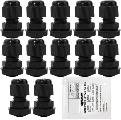 Miniatura 20 de MAKERELE NPT de 1" Conector de Glándula de Cable Agarre de Cordón Protectores de Alambre de Nylon Plástico Impermeables
