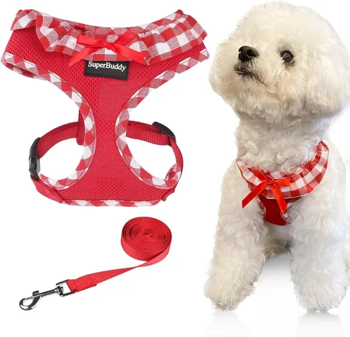 Miniatura 18 de SuperBuddy Arnés para perro de malla suave mejorado, arneses súper transpirables y ligeros para mascotas, para cachorros, perros al aire libre