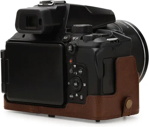 Miniatura 8 de MegaGear Funda de piel sintética compatible con Nikon Coolpix P950 - Marrón oscuro (MG1879)