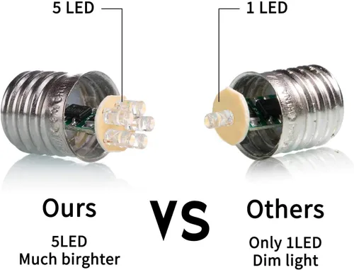 Miniatura 5 de Paquete de 100 bombillas LED C9 de repuesto para Navidad, bombilla LED C9 irrompible para cadena de luces de Navidad, base intermedia E17, bombillas