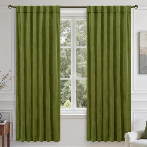 Miniatura 39 de LAMIT - Paneles de terciopelo beige para sala de estar de 72 pulgadas de largo, elegantes cortinas aisladas térmicamente e insonorizadas