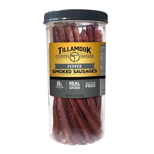 Miniatura 8 de Tillamook Country Smoker Salchichas ahumadas sin azúcar aptas para dieta cetogénica, original, tarro alto de 12 onzas, 17