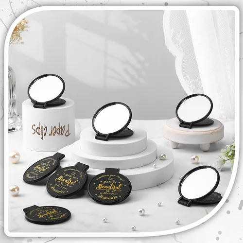 Miniatura 6 de 100 piezas de espejo compacto inspirador de 2.76 pulgadas a granel para mujeres, pequeños regalos de graduación, día de la madre, fiesta, bolso