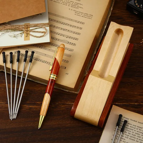 Miniatura 5 de Outus Bolígrafos de madera, regalos de agradecimiento a los empleados para hombres con estuche de negocios, bolígrafo de escritura hecho a mano