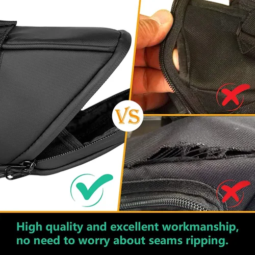Miniatura 4 de Bolsa de sillín para bicicleta, bolsa bajo el asiento, paquete de cuña para ciclismo para montaña y carretera, paquete de almacenamiento