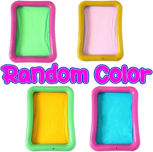 Miniatura 5 de Topwon Bandeja de arena inflable para niños, caja de arena portátil con moldes, color aleatorio (color al azar, 23 x 17)