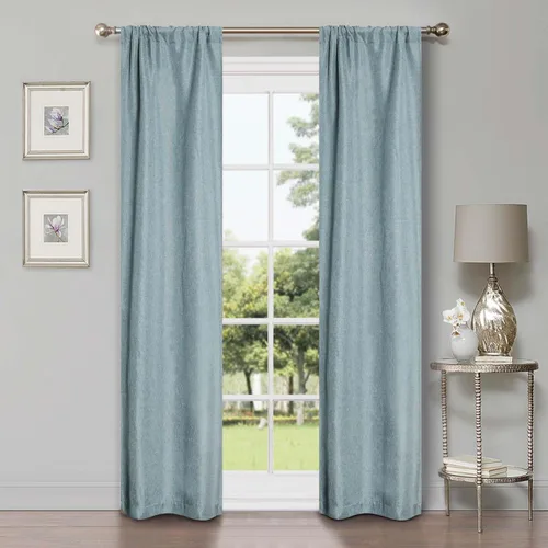 Miniatura 16 de Superior Juego de 2 cortinas opacas con textura de lino, par de paneles con aislamiento térmico con cabecera superior con ojales, cortinas clásicas